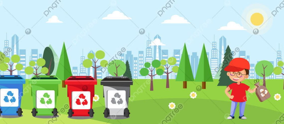 pngtree-simple-background-of-green-travel-for-garbage-sorting-image_341436